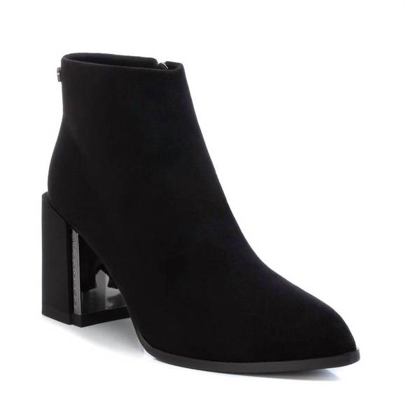 NEW XTI women's suede dress booties in black - Picture 1 of 2